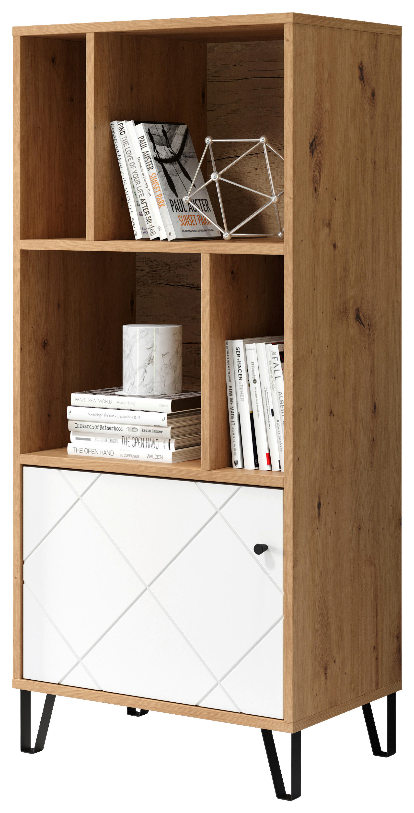 Regal Touch Eiche Artisan Nachbildung weiß matt B/H/T: ca. 63x136x40 cm Touch - Eiche/weiß (63,00/136,00/40,00cm)