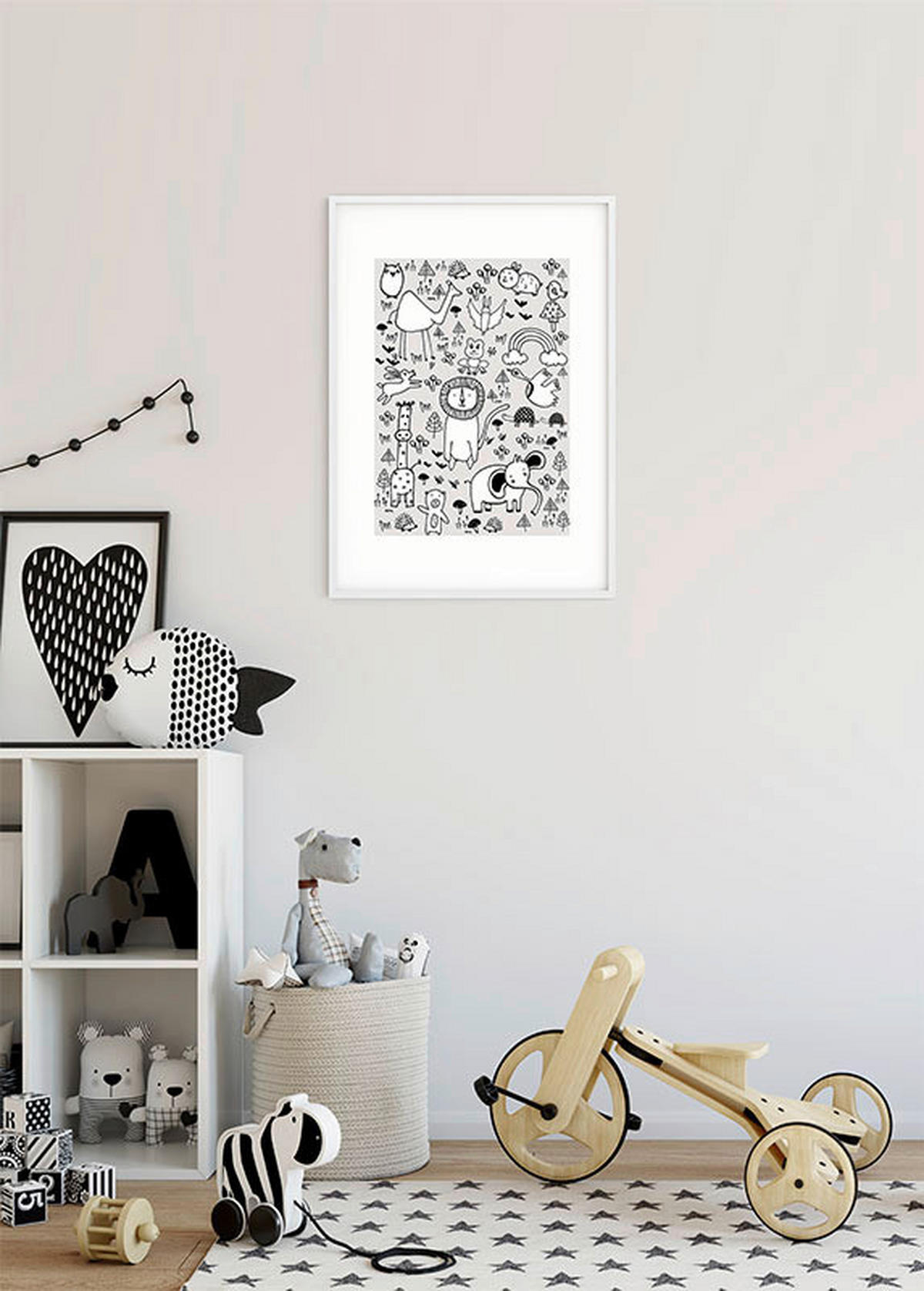 Komar Poster Scribble Park Tiere B/L: ca. 30x40 cm Scribble Park - (30,00/40,00cm) - Komar