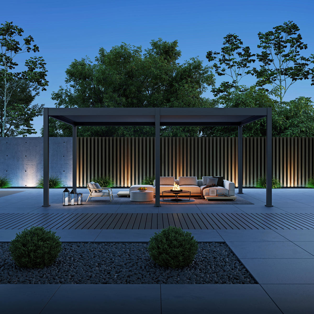 Paragon Outdoor Pergola Grand Tuscan anthrazit Aluminium B/H/L: ca. 599x256x370 cm Grand Tuscan - anthrazit (370,00/599,00/256,00cm) - Paragon Outdoor