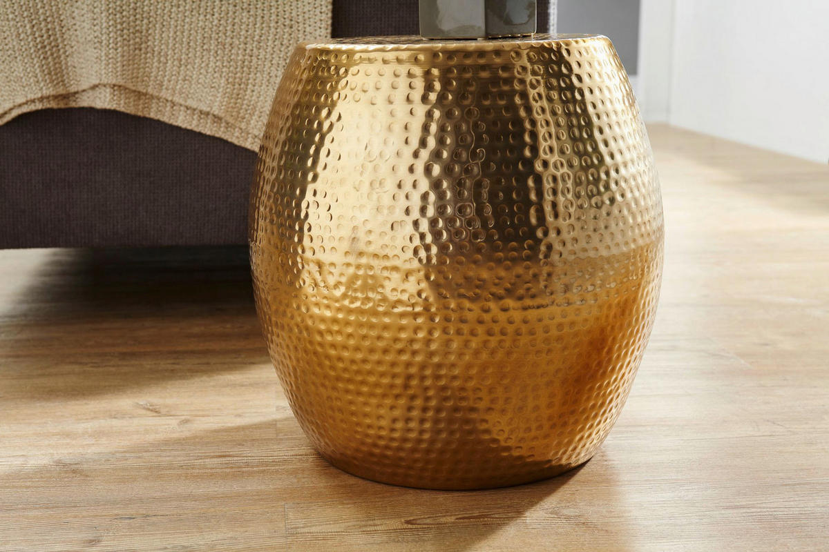 Beistelltisch gold Aluminium B/H/T: ca. 42x42x42 cm Beistelltisch - gold (42,00/42,00/42,00cm) - Wohnling
