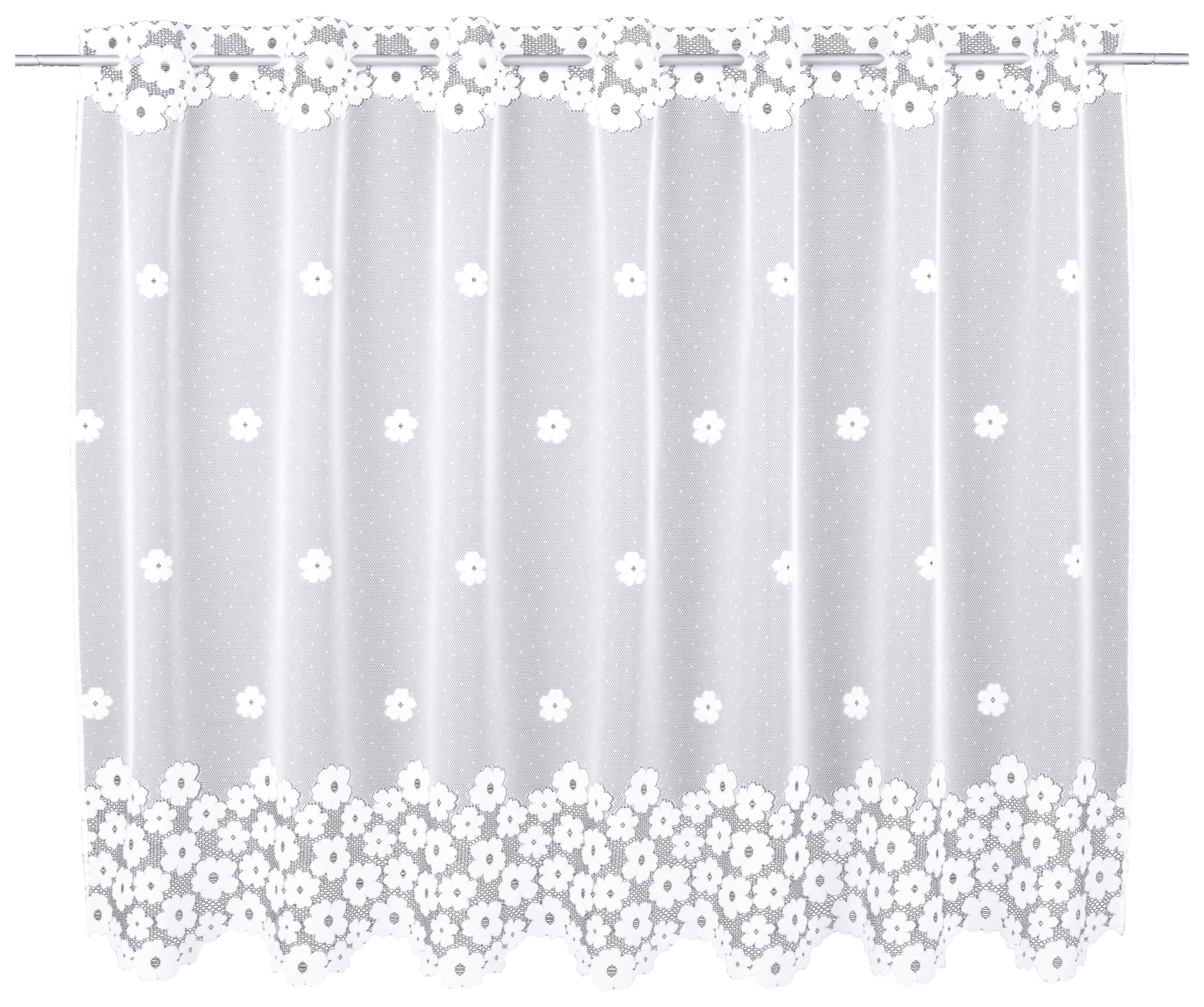 Thumbnail - creative lifestyle Scheibengardine Delia weiß B/L: ca. 145x100 cm