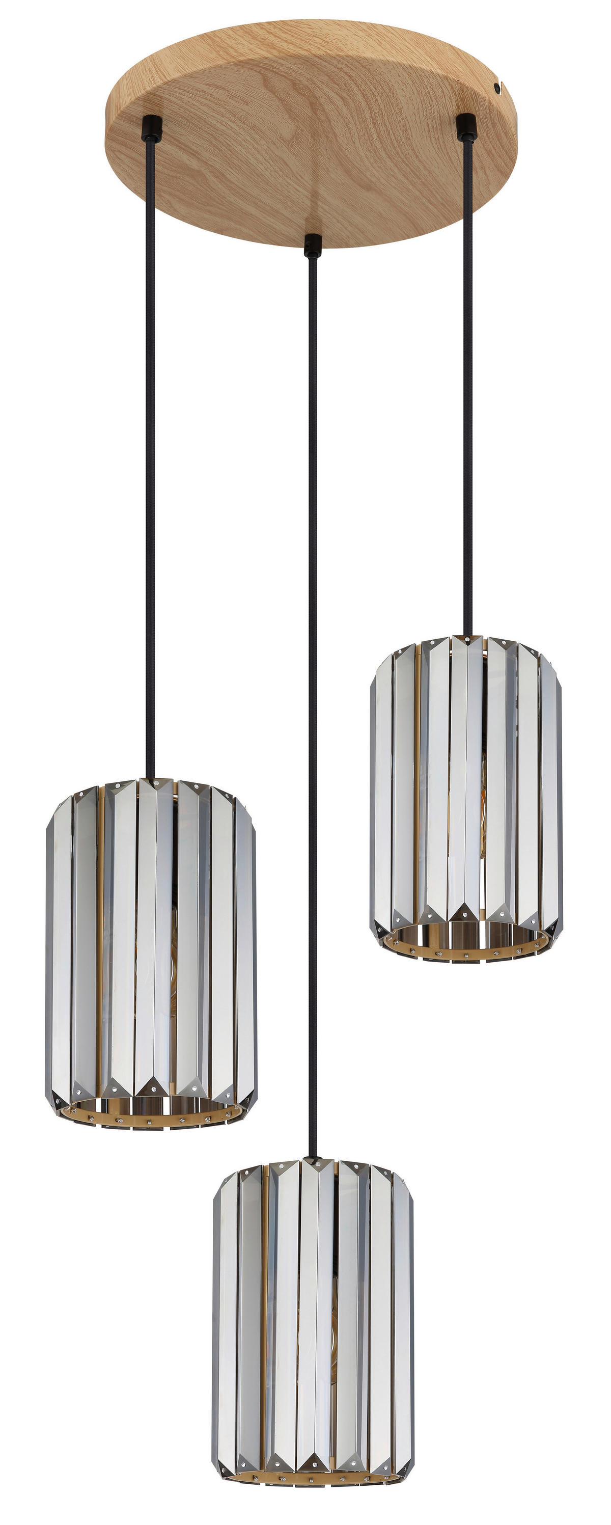 GLOBO Pendelleuchte RUN 30229346 Rauch braun schwarz Metall Glas H/D: ca. 120x35 cm E27 3 Brennstellen RUN - braun/schwarz (35,00/120,00cm) - GLOBO