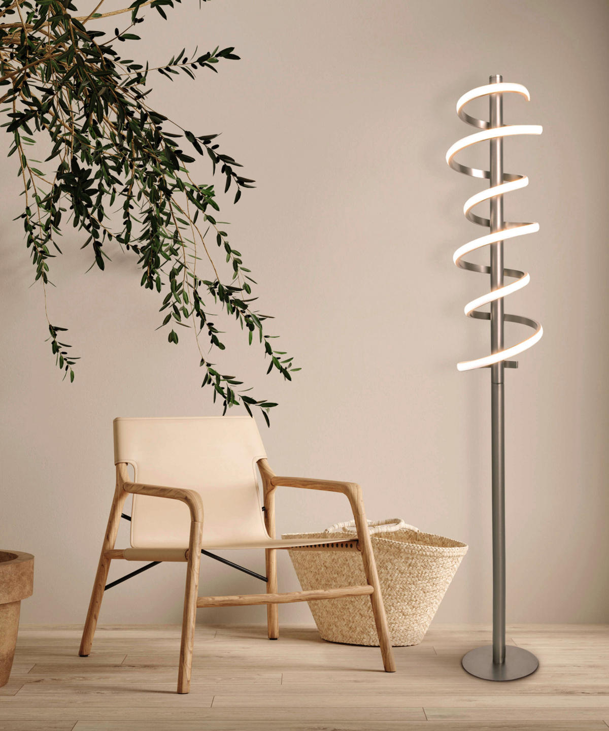 Näve Leuchten LED-Leuchten 2069850 stahlfarbig Metall Kunststoff B/H/T: ca. 22x140x22 cm 1 Brennstellen Belleza - stahlfarbig (22,00/140,00/22,00cm) - Näve Leuchten