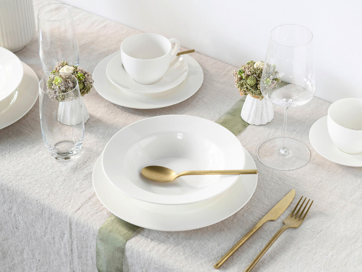 CreaTable Kombiservice Fleur Royal cremeweiß Porzellan 30 tlg. Fleur Royal - cremeweiß - CreaTable