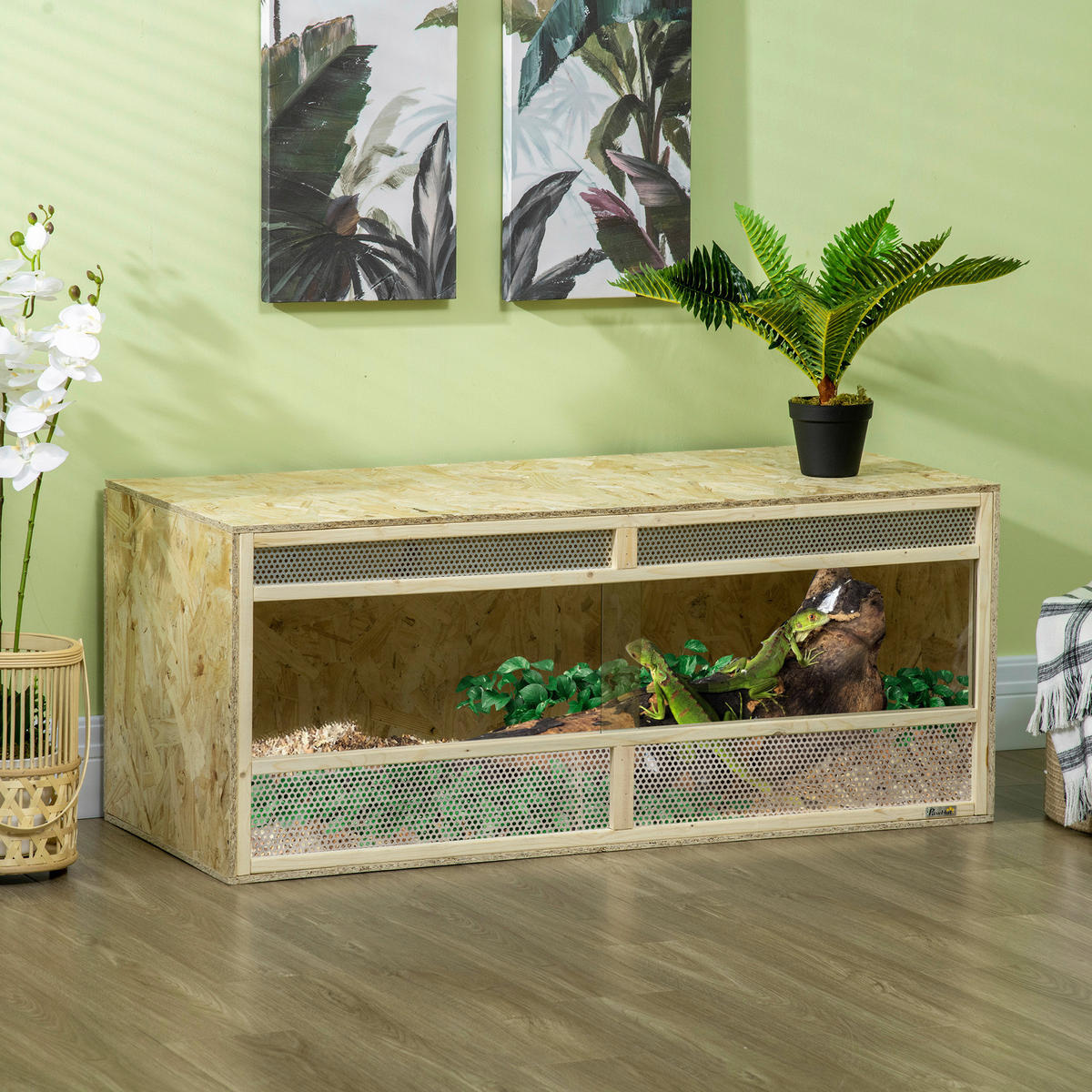 PawHut Holz-Terrarium natur Holz B/H/L: ca. 50x50x120 cm Holz-Terrarium - natur (120,00/50,00/50,00cm) - PawHut