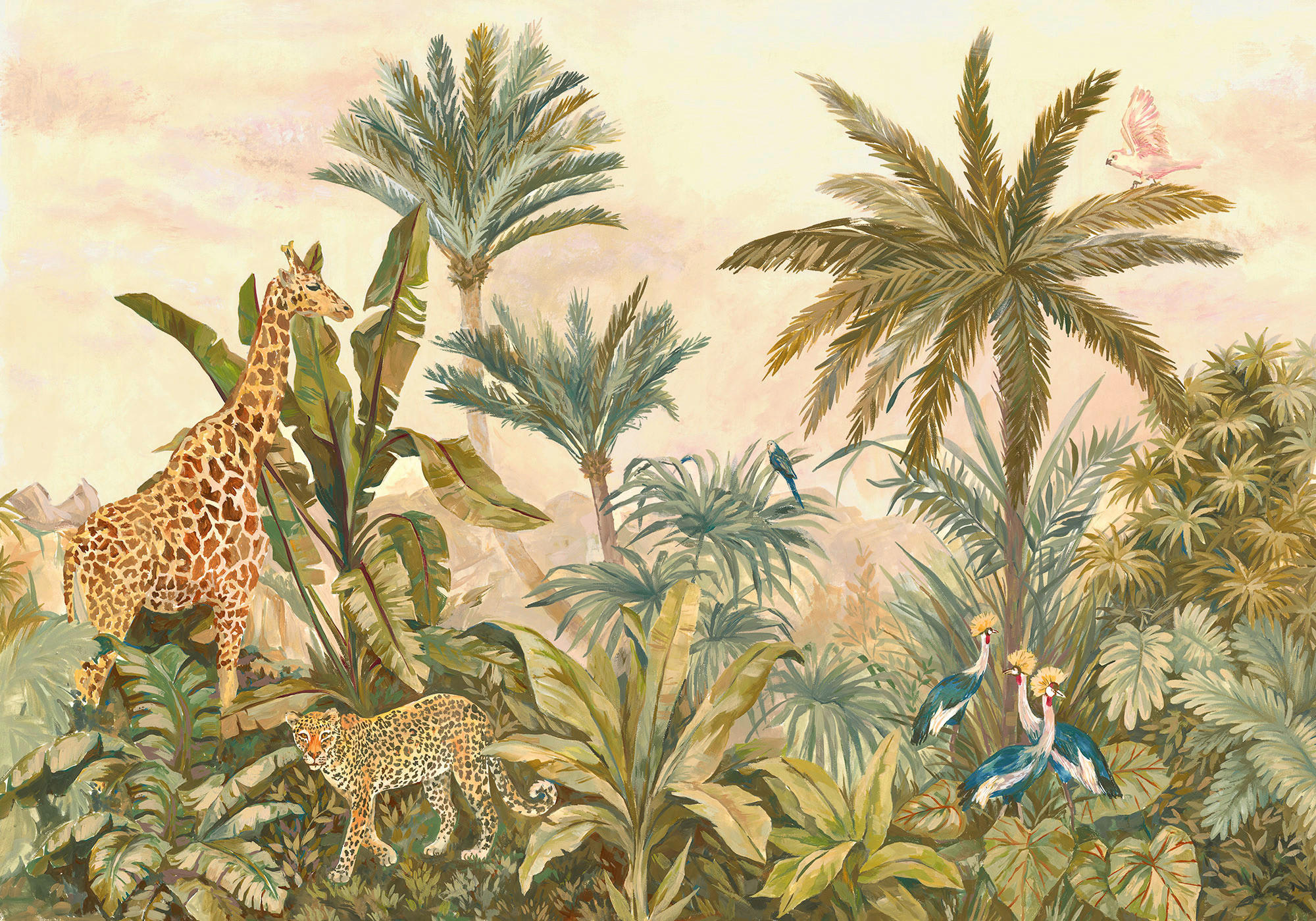 Komar Fototapete Tropical Vintage Garden B/L: ca. 400x280 cm Tropical Vintage Garden - (400,00/280,00cm) - Komar