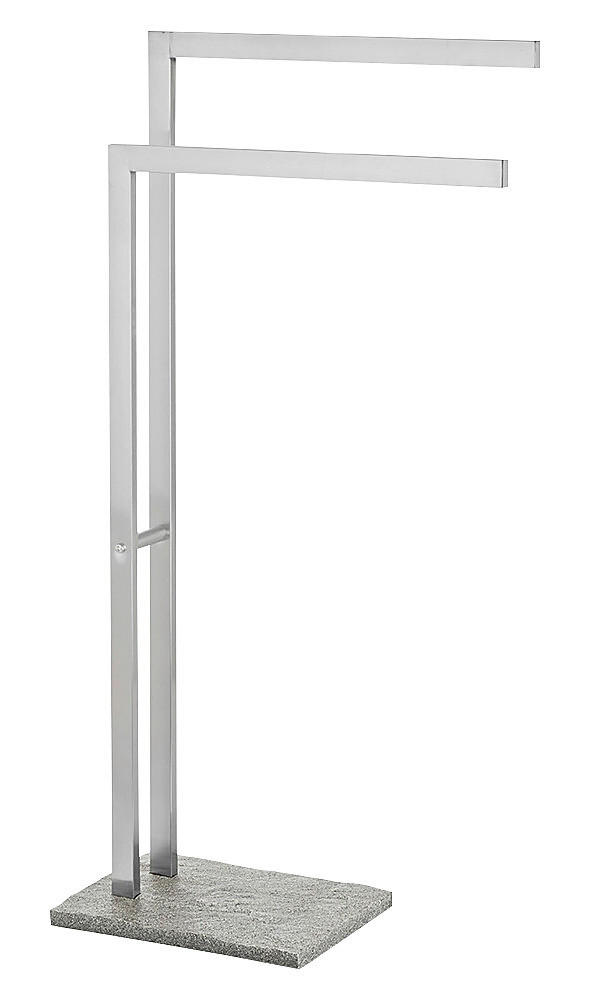 Doppel-Handtuchhalter grau Edelstahl B/H/T: ca. 44x87x20 cm Handtuchständer_2-armig - grau (44,00/87,00/20,00cm) - WENKO