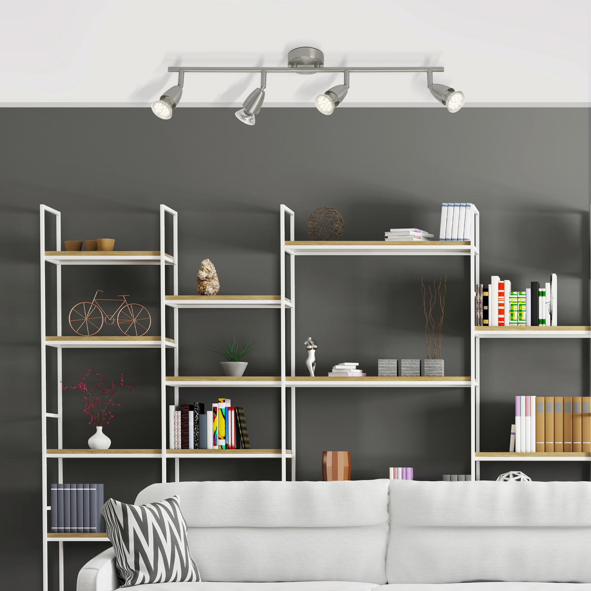 Brilliant Spot G21532/13 Chrom Metall B/T: ca. 60x13 cm 4 Brennstellen Spot Amalfi G21532/13 - Chrom (60,00/13,00cm) - Brilliant