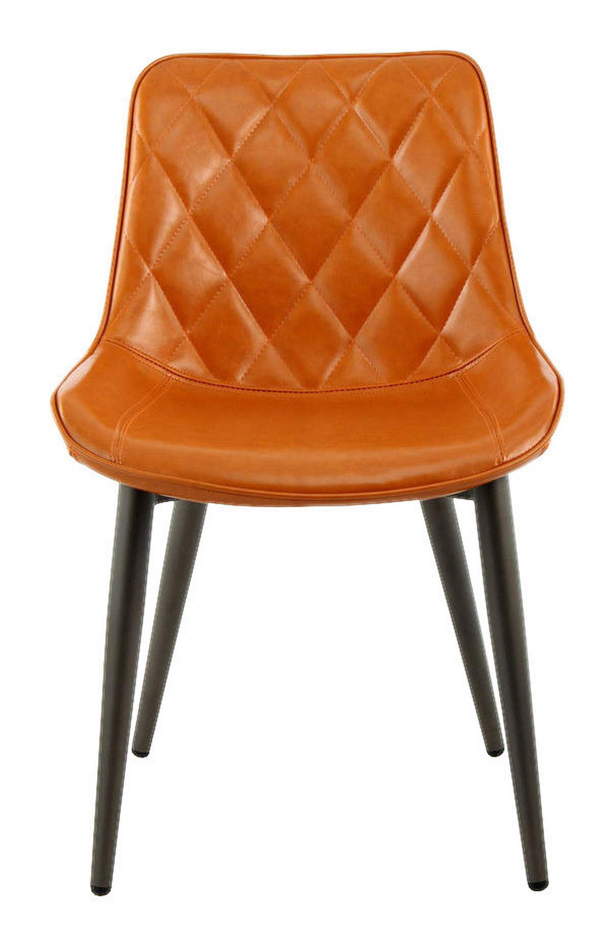 Stuhl Cecil 100 2er orange Kunstleder B/H/T: ca. 51x80x57 cm Cecil 100 2er - orange/schwarz (51,00/80,00/57,00cm) - 360 Living