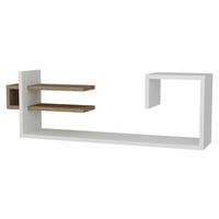 Wandregal Stor weiß walnuss Optik B/H/T: ca. 90x30x20 cm Stor - weiß/walnuss (90,00/30,00/20,00cm) - moebel17