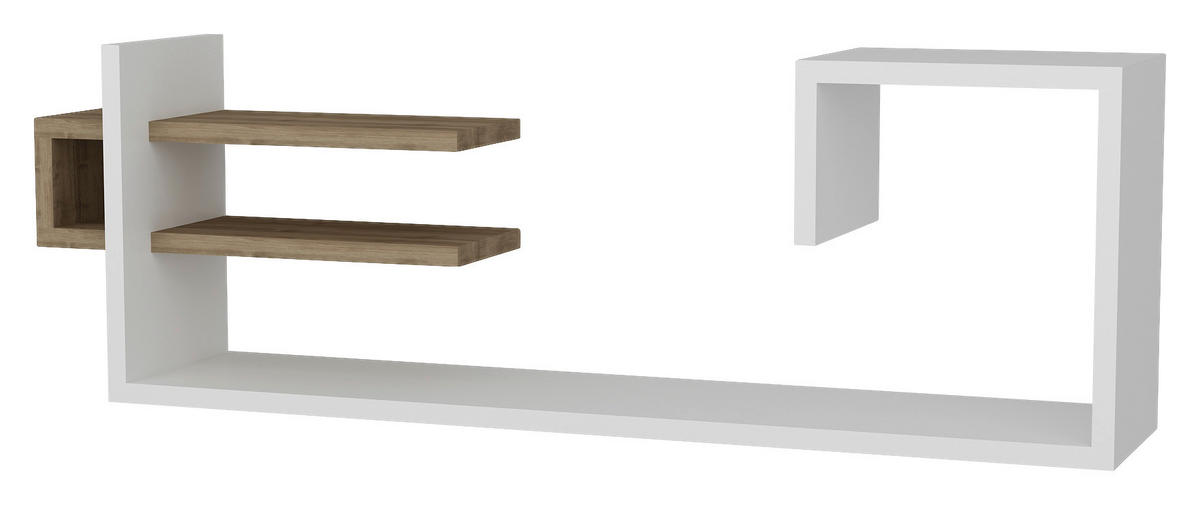 Wandregal Stor weiß walnuss Optik B/H/T: ca. 90x30x20 cm Stor - weiß/walnuss (90,00/30,00/20,00cm) - moebel17