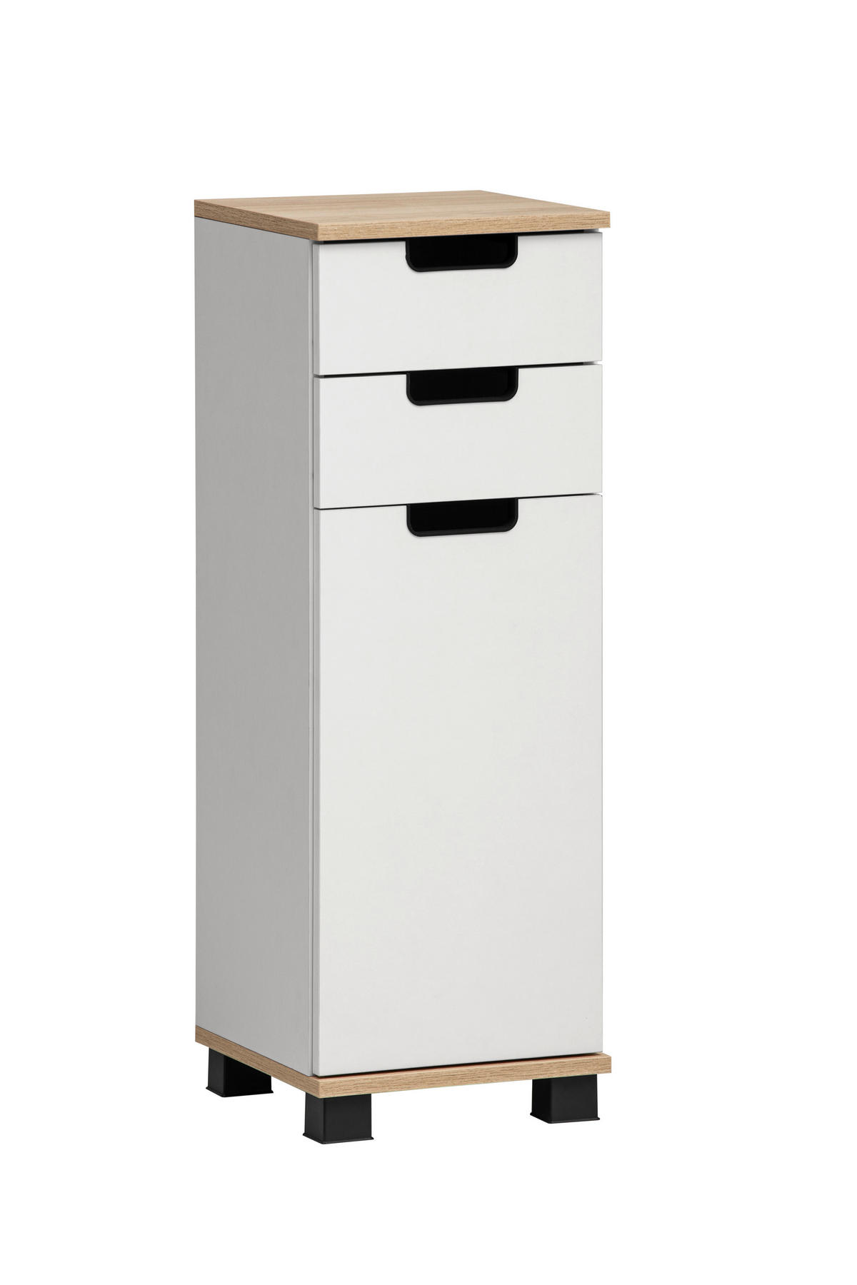 Schrank Emmik weiß matt Eiche Eiche weiß Nachbildung B/H/T: ca. 30,3x88,1x32,6 cm Emmik - Eiche/weiß (30,30/88,10/32,60cm) - Möbelpartner