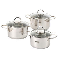 PYREX Topfset Silver silber Edelstahl 3 tlg. Silver - silber - PYREX