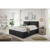 Boxspringbett Lissy schwarz Kunstleder Liegefläche B/L: ca. 160x200 cm Lissy - schwarz (164,00/114,00/220,00cm)