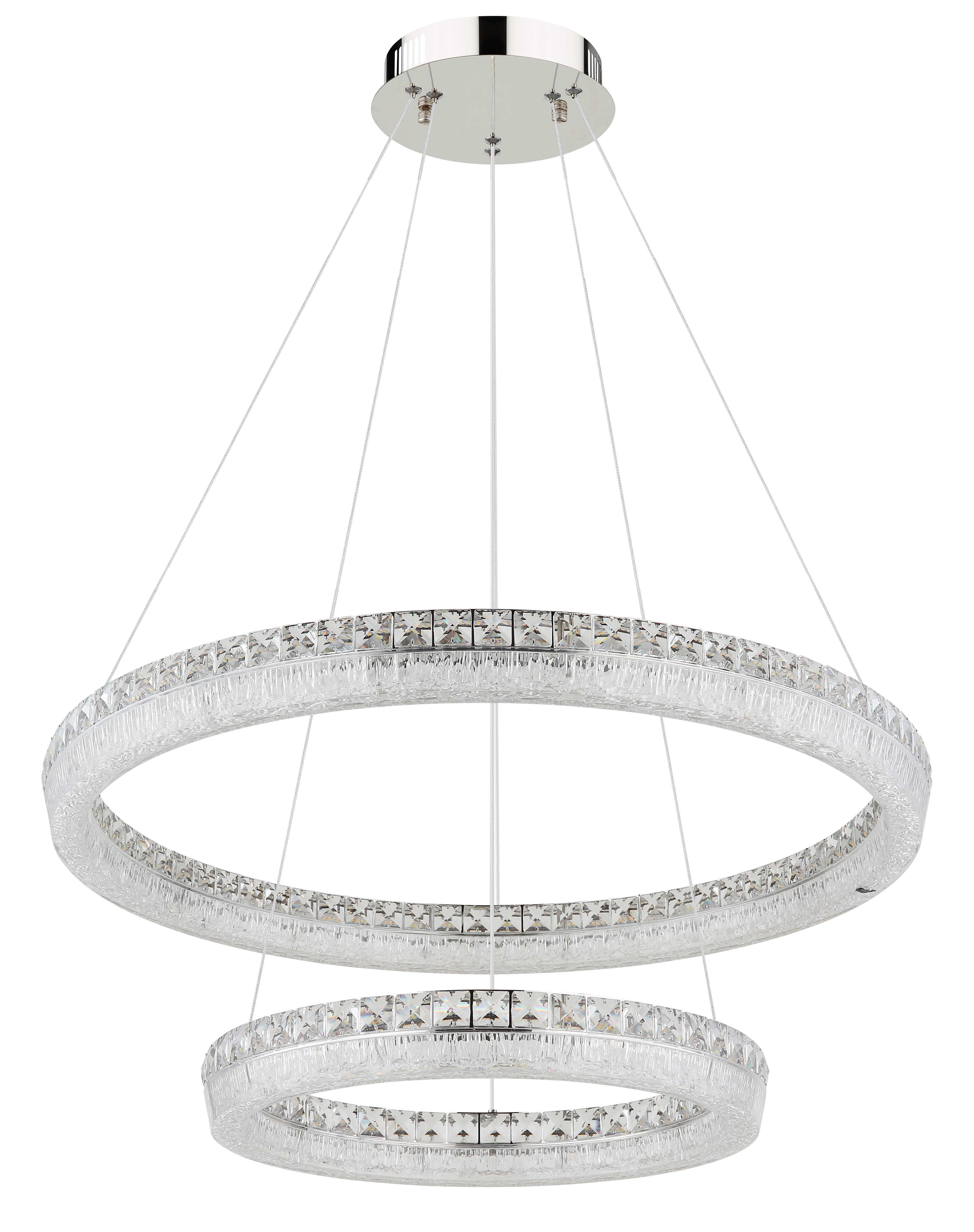 GLOBO Hängeleuchte klar Chrom Acryl Metall Glas H/D: ca. 120x80 cm 1.0 Brennstellen Laurel - klar/Chrom (80,00/120,00cm) - GLOBO