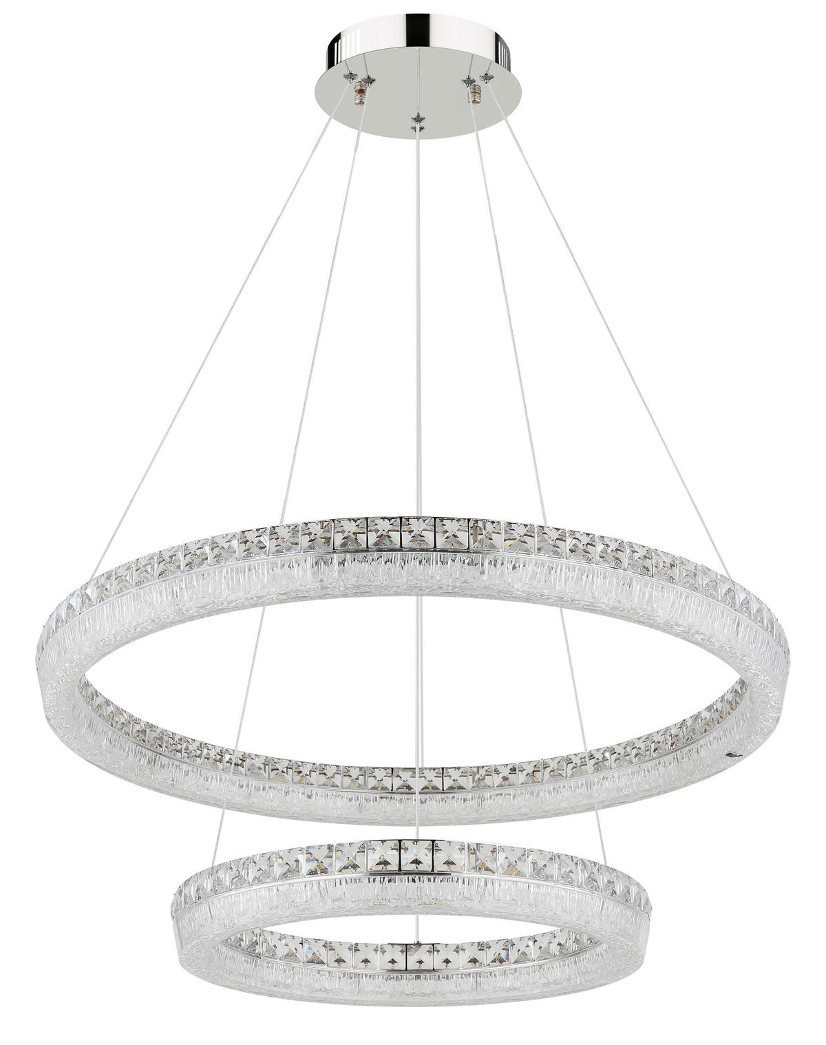 GLOBO Hängeleuchte klar Chrom Acryl Metall Glas H/D: ca. 120x80 cm 1.0 Brennstellen Laurel - klar/Chrom (80,00/120,00cm) - GLOBO