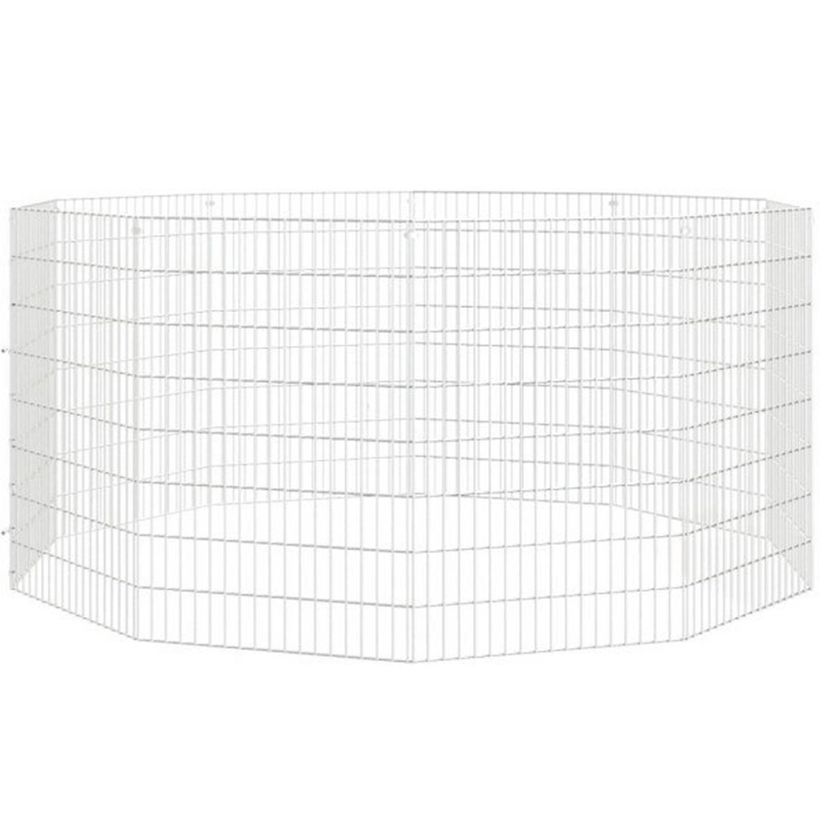 vidaXL Tiergehege silber Eisen B/H: ca. 54x80 cm Tiergehege - silber (54,00/80,00cm) - vidaXL