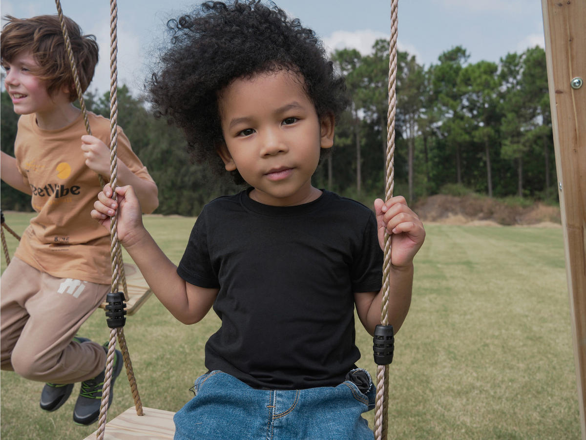 AXI Doppelschaukel Yuna braun B/H/L: ca. 224x208x186 cm Yuna - blau/braun (186,00/224,00/208,00cm) - AXI