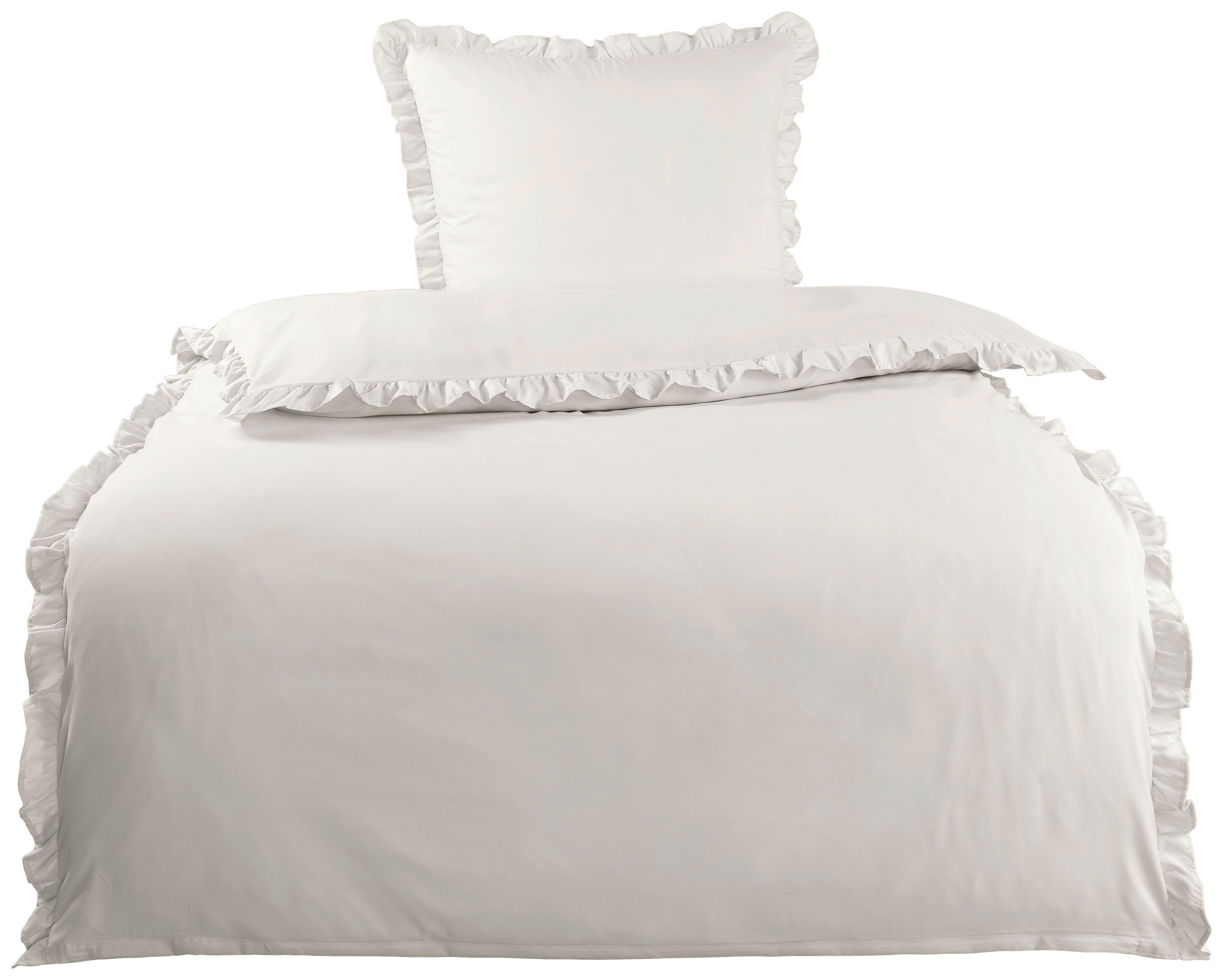 Microfaser Bettwäsche Bettwäsche_Microfaser_Rüschen - perlmutt (135,00/200,00cm)