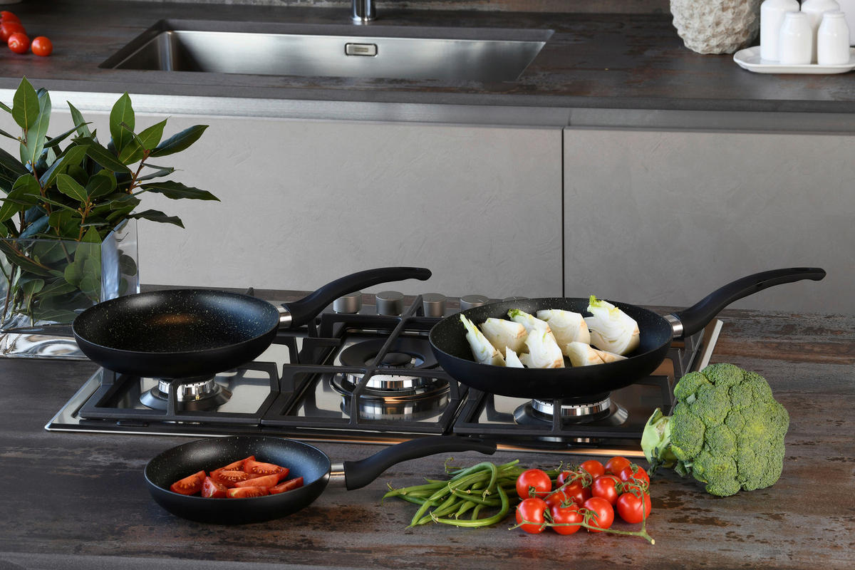 TOGNANA Topfset Grancucina Rock Black schwarz Aluminium 8 tlg. Grancucina Rock Black - schwarz - TOGNANA