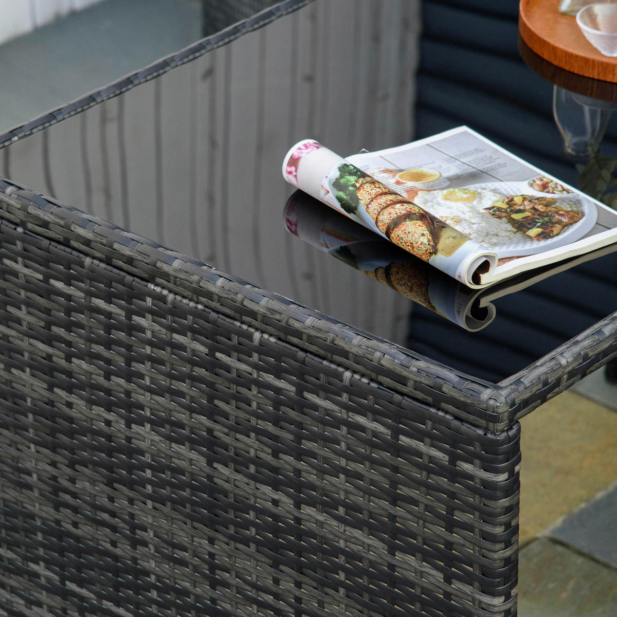 Outsunny Sitzgruppe grau Polypropylen B/H/L: ca. 69x120x77,5 cm Gartenmöbel_Set - grau (77,50/69,00/120,00cm) - Outsunny