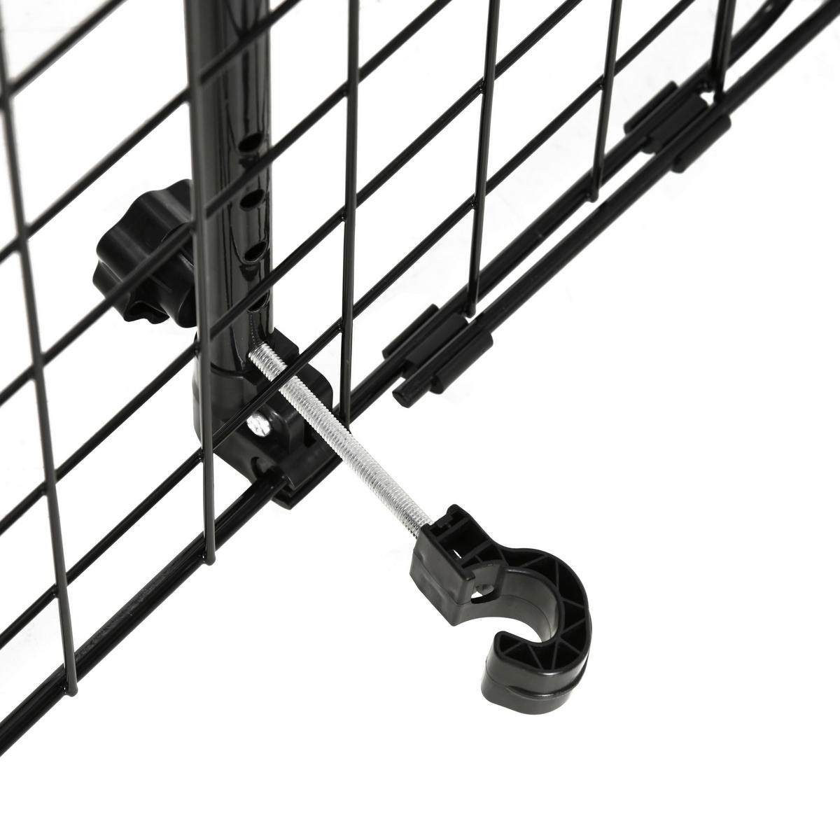 PawHut Hunde-Schutzgitter schwarz Kunststoff B/H/L: ca. 0,6x152x30 cm Auto_Hundeschutzgitter - schwarz (30,00/0,60/152,00cm) - PawHut