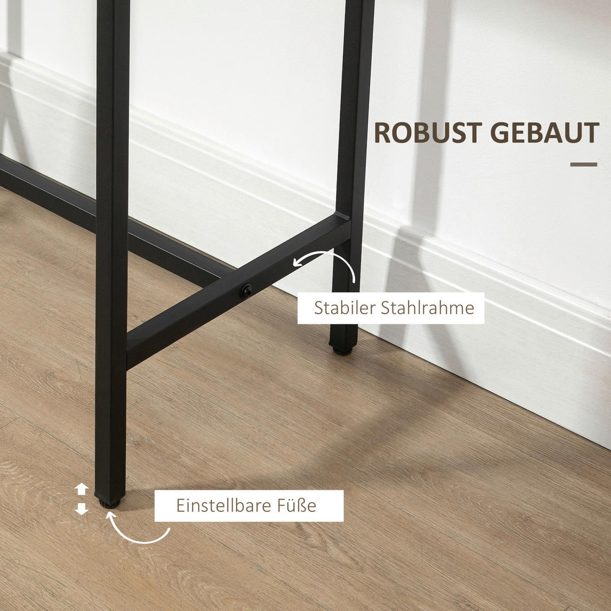 Essgruppe 835-714V00ND natur schwarz B/H/L: ca. 50x85x80 cm 835-714V00ND - natur/schwarz (80,00/50,00/85,00cm) - HOMCOM