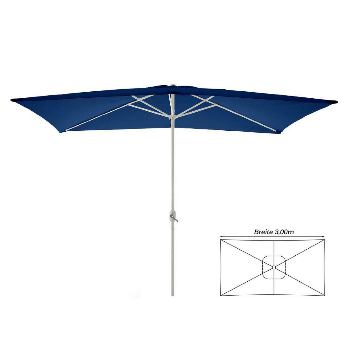 VCM Sonnenschirm blau Polyester-Mischgewebe B/H/L: ca. 200x235x300 cm Sonnenschirm - blau (300,00/200,00/235,00cm) - VCM