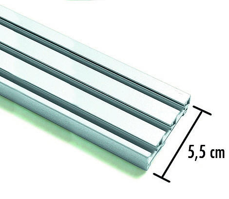 Flächenvorhangschiene Silber Aluminium 3.0 Läufe Flächenvorhangschiene_3lfg. - silber (170,00/5,50/1,50cm)