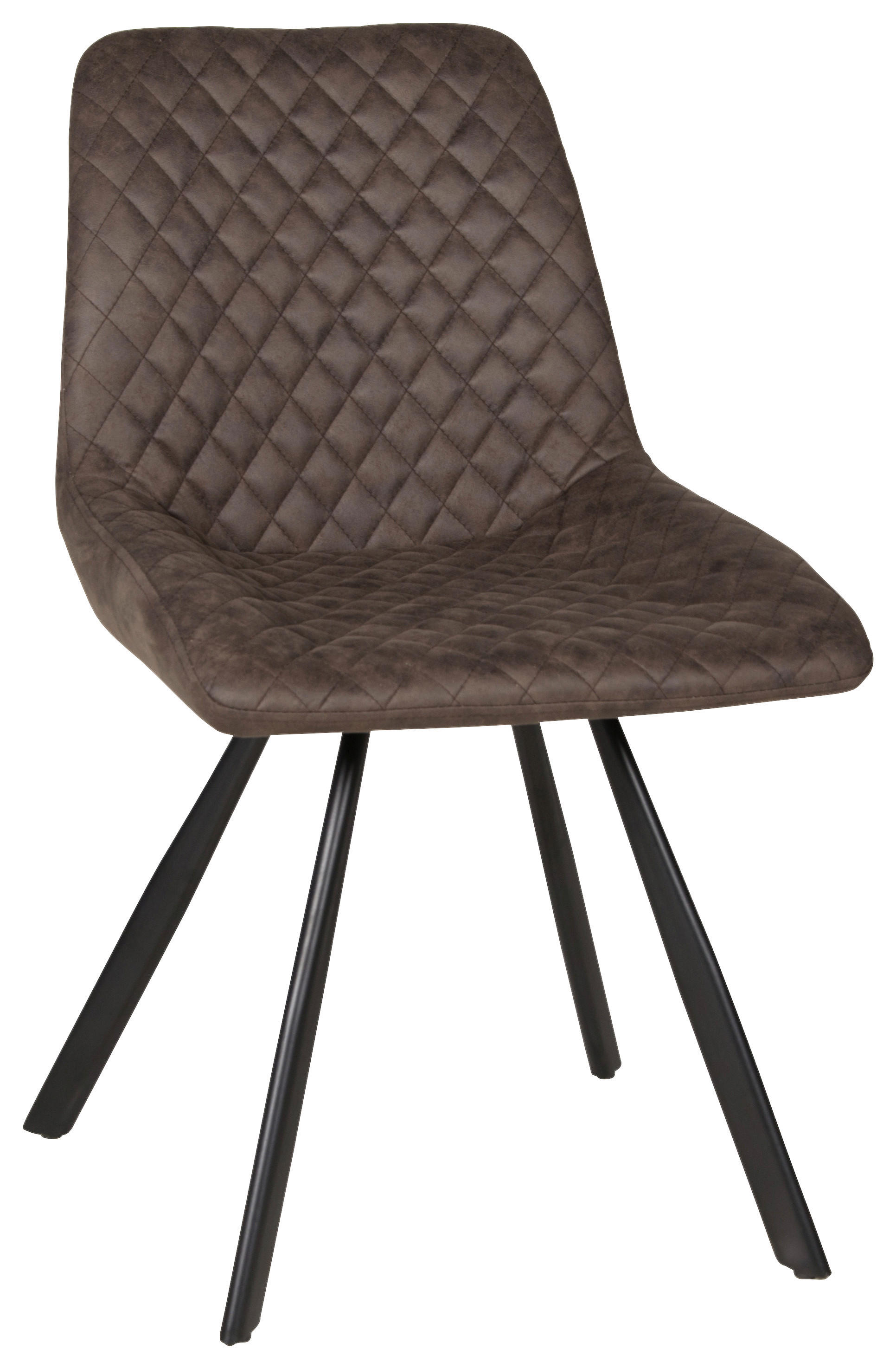 Stuhl Emily dunkelbraun schwarz Microfaser Metall B/H/T: ca. 51x87x63 cm Emily - dunkelbraun/schwarz (51,00/87,00/63,00cm)