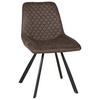 Stuhl Emily dunkelbraun schwarz Microfaser Metall B/H/T: ca. 51x87x63 cm Emily - dunkelbraun/schwarz (51,00/87,00/63,00cm)