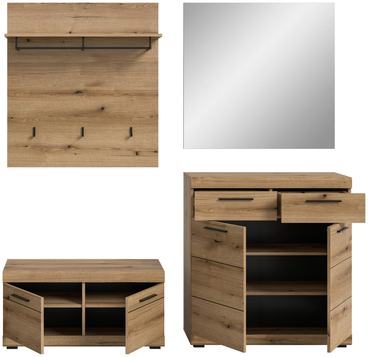 Garderobe SCOUT Evoke Oak Nachbildung B/H/T: ca. 195x197x40 cm SCOUT - (195,00/197,00/40,00cm) - xonox.home