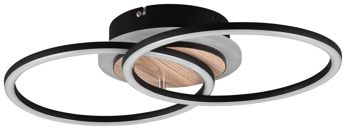 Reality LED-Deckenleuchte R62783635 Giro schwarz MDF Metall Acryl B/H/T: ca. 46x8x28 cm 1 Brennstellen Giro - schwarz (46,00/8,00/28,00cm) - Reality