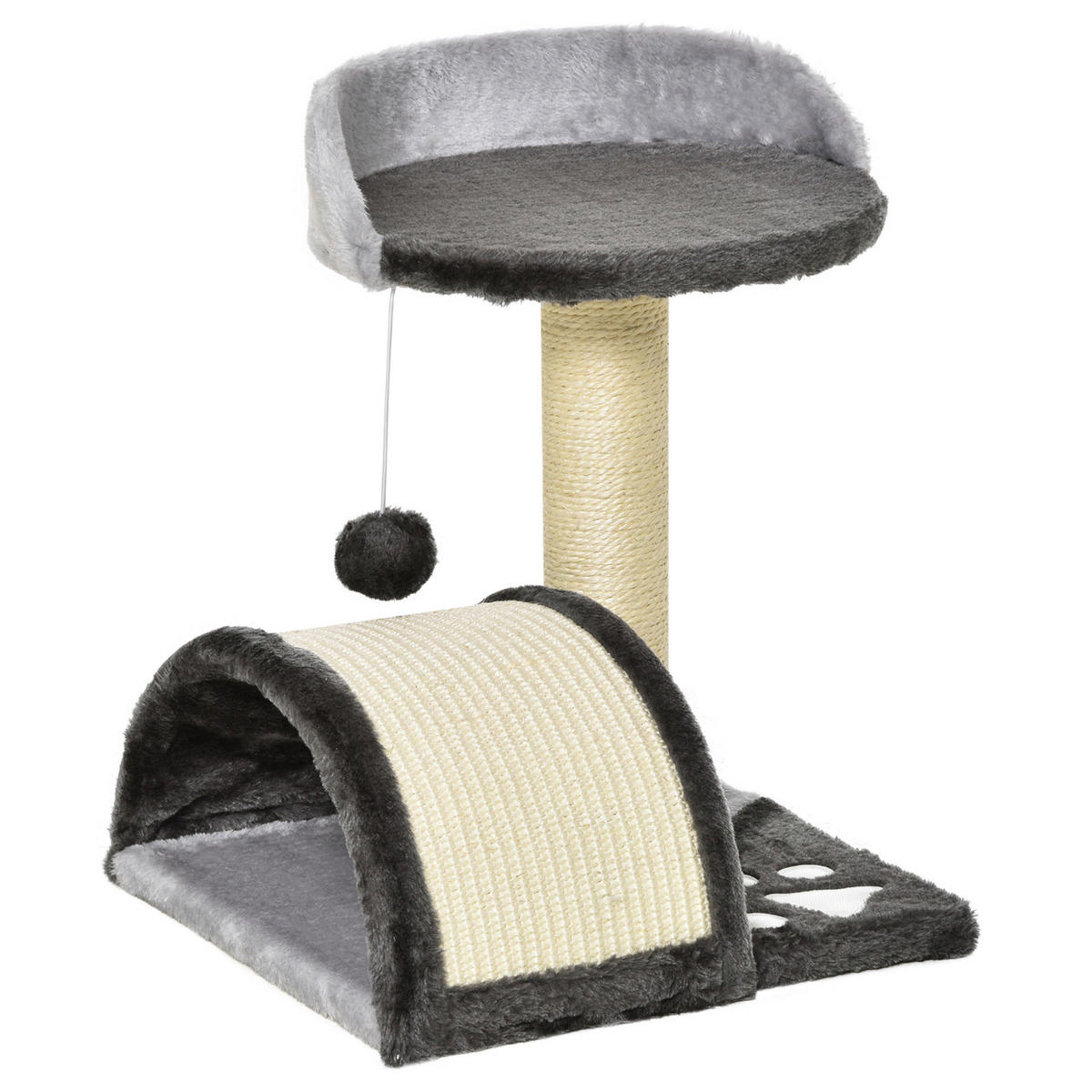 PawHut Katzenbaum grau Sisal B/H/L: ca. 36x44x36 cm Katzenbaum - grau (36,00/36,00/44,00cm) - PawHut