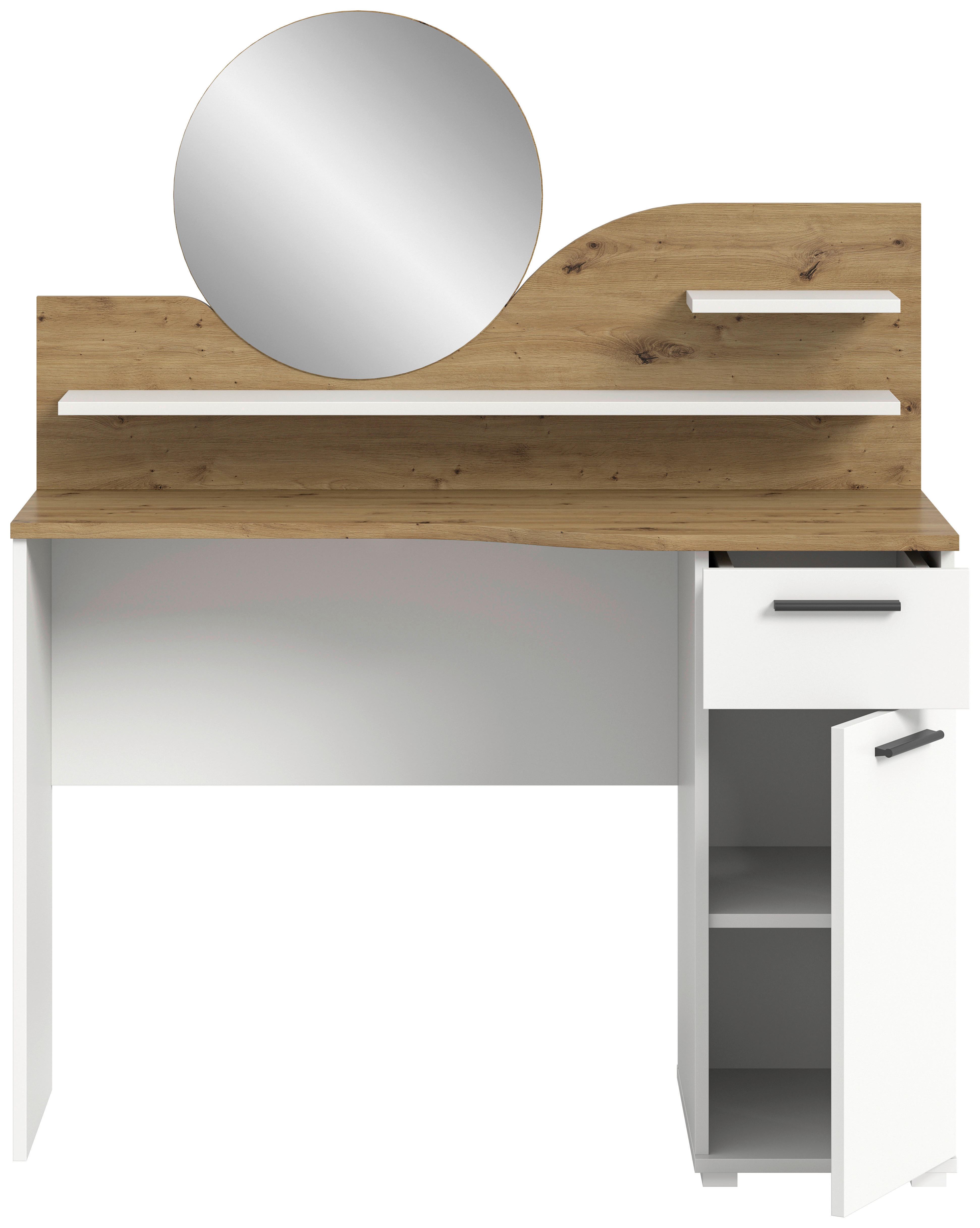 Schminktisch Vanity weiß Nox Oak Nachbildung B/H/T: ca. 110x135x46 cm Vanity - weiß (110,00/135,00/46,00cm)