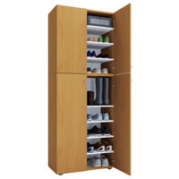 Schuhschrank Lona XXL buche Nachbildung weiß B/H/T: ca. 70x182x39 cm Lona XXL - weiß/buche (70,00/182,00/39,00cm) - VCM Möbel
