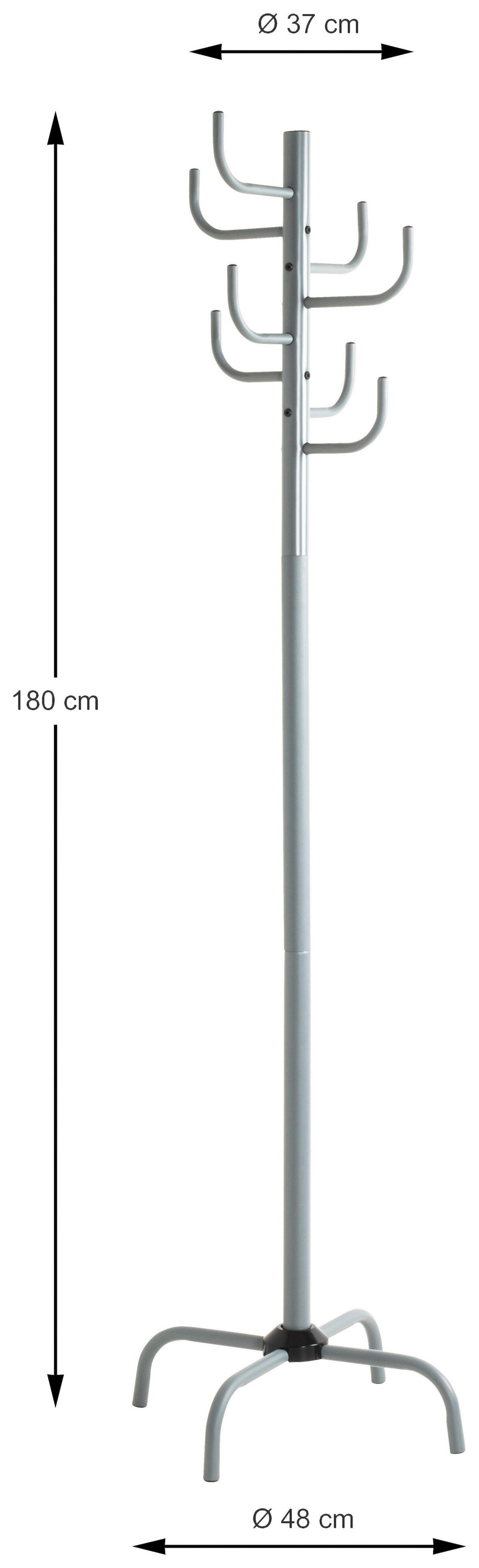 Garderobenständer  grau H/D: ca. 180x48 cm Cactus_Garderobenständer 43700 - grau (48,00/180,00cm)