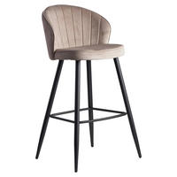 Barhocker beige schwarz Stoff Eisen B/H/T: ca. 56x102,5x52,5 cm Barhocker - beige/schwarz (56,00/102,50/52,50cm) - Wohnling