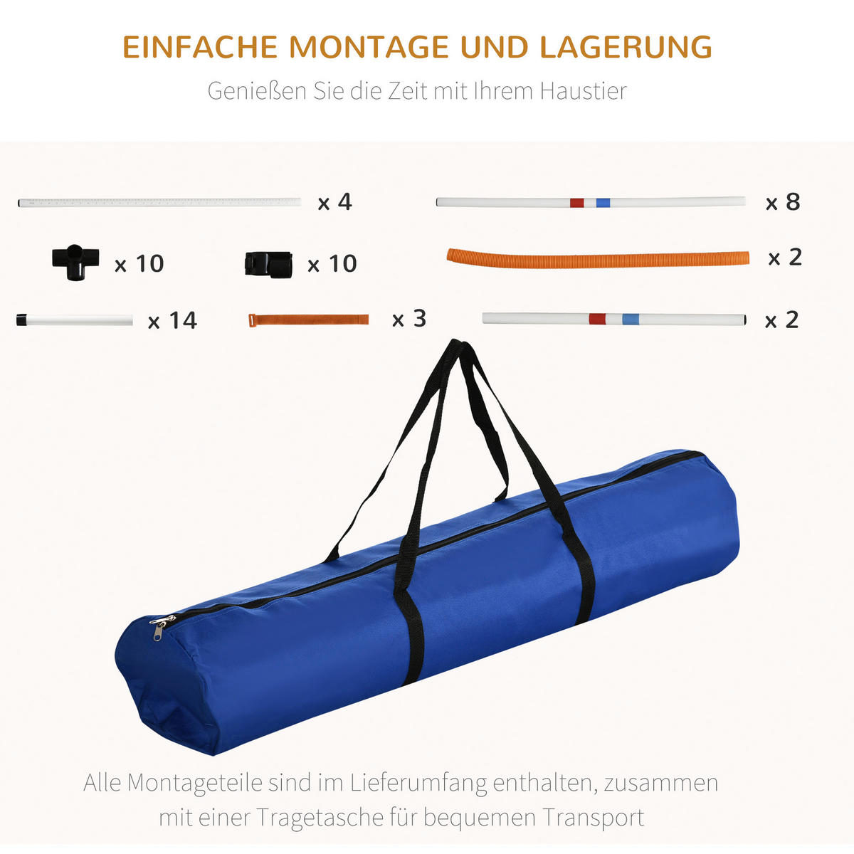 PawHut Outdoor-Aktivitäten gelb Polypropylen B/H/L: ca. 67x323x94,5 cm Agility-Ausrüstung - weiß/gelb (94,50/67,00/323,00cm) - PawHut