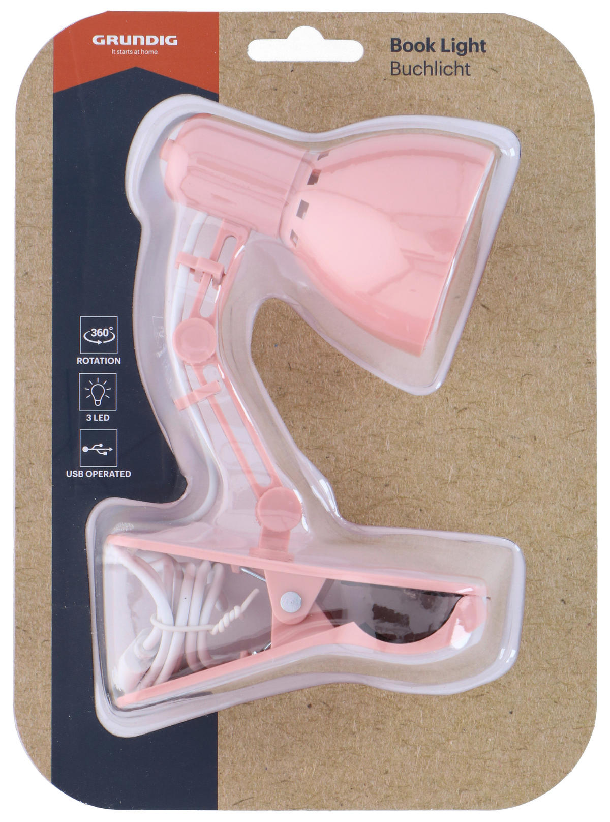 Grundig Clip-Buchlicht weiß grün gelb rosa B/H/T: ca. 6x19x10,8 cm Clip-Buchlicht - weiß/gelb (6,00/19,00/10,80cm) - Grundig