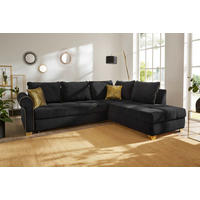 Funktionsecke schwarz Microfaser B/H/T: ca. 268x90x222 cm Saray_Funktionsecke - gold/schwarz (268,00/90,00/222,00cm)