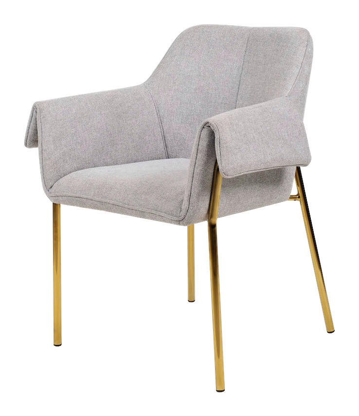 Stuhl Kelsey 101 grau Microfaser B/H/T: ca. 69x82,5x60 cm Kelsey 101 - gold/grau (69,00/82,50/60,00cm) - 360 Living