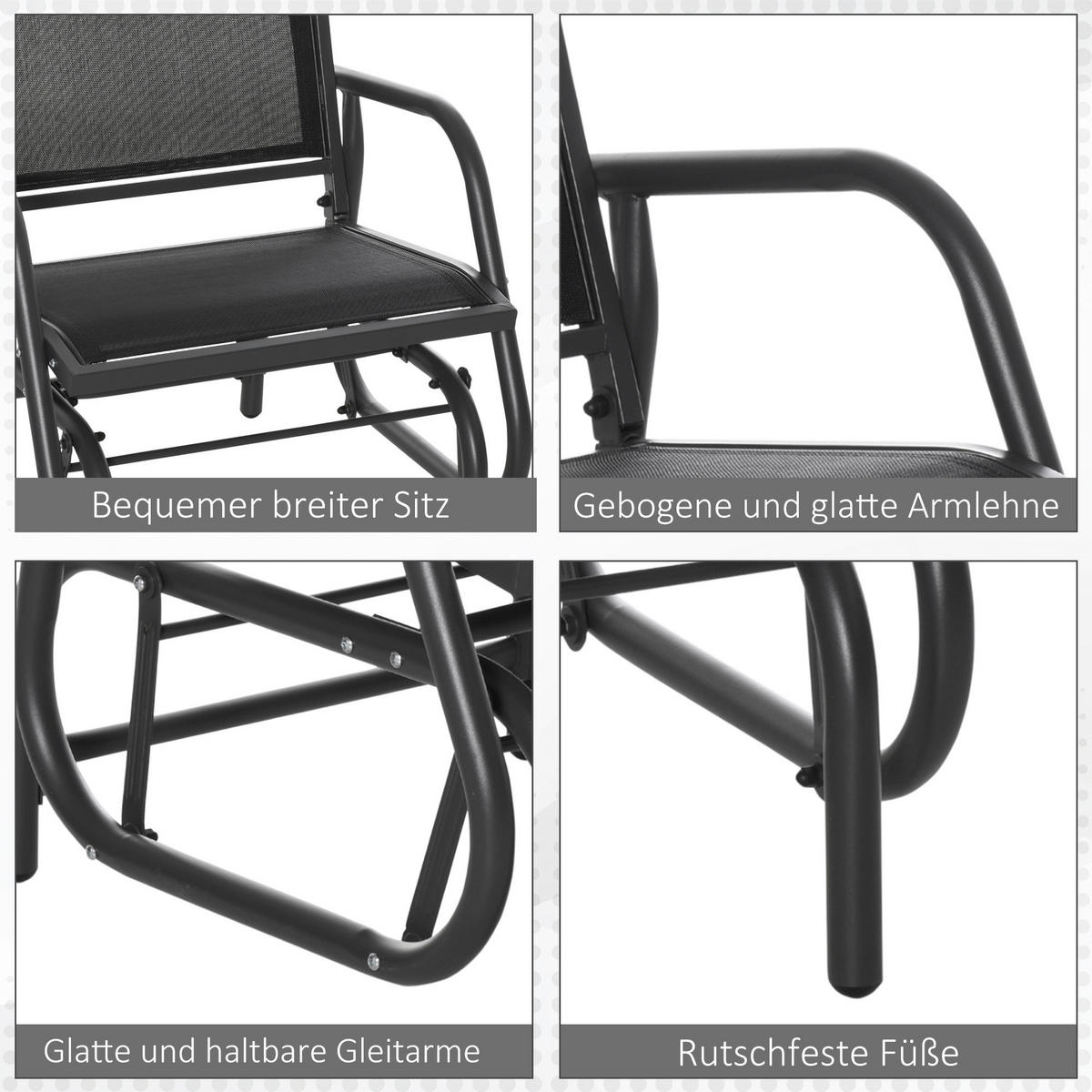 Outsunny Gartenstuhl grau Metall B/H/T: ca. 75x85x66 cm Gartenstuhl - grau (75,00/85,00/66,00cm) - Outsunny