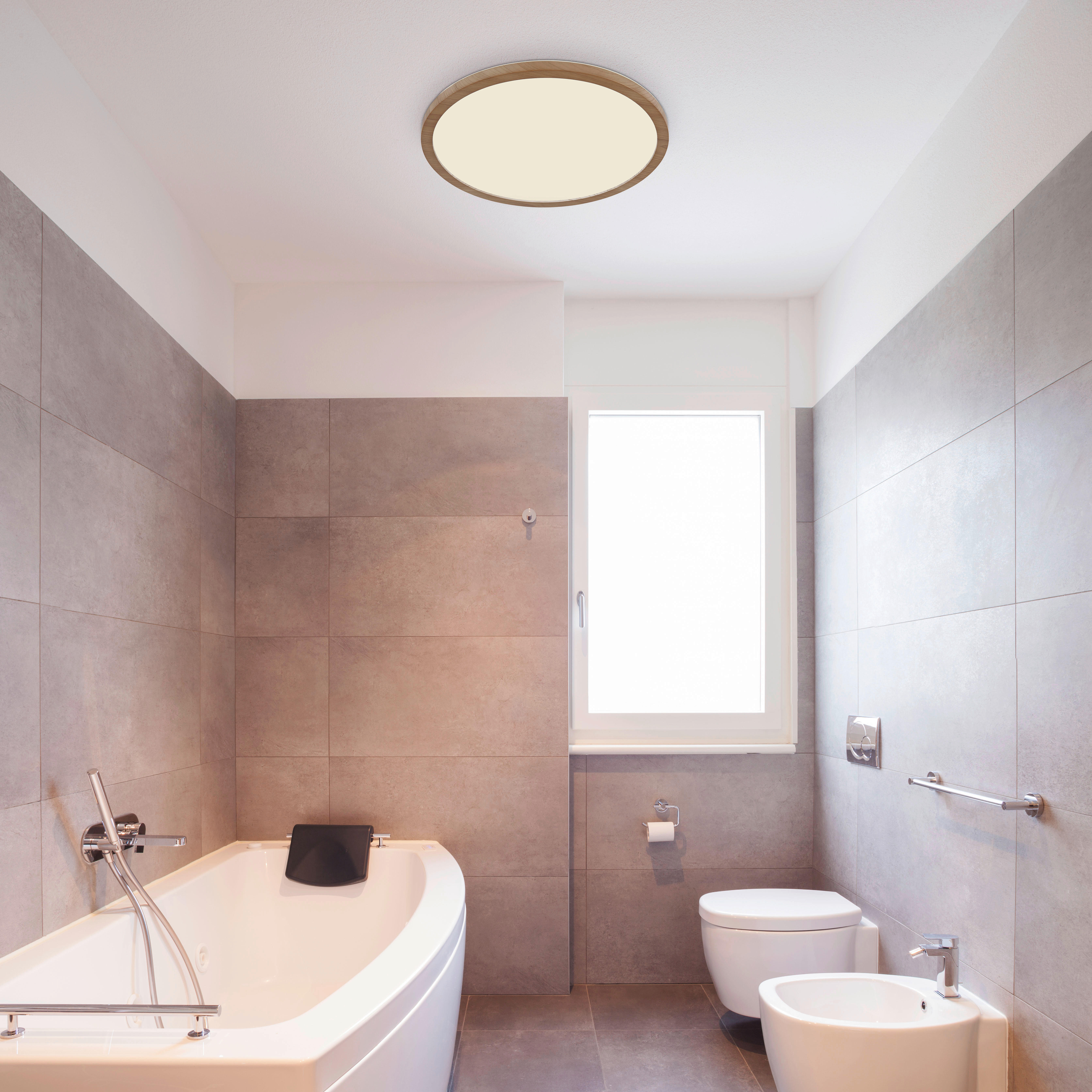 GLOBO LED-Deckenleuchte braun Opal Kunststoff H/D: ca. 2,5x29,4 cm SAPANA - braun/Opal (29,40/2,50cm) - GLOBO