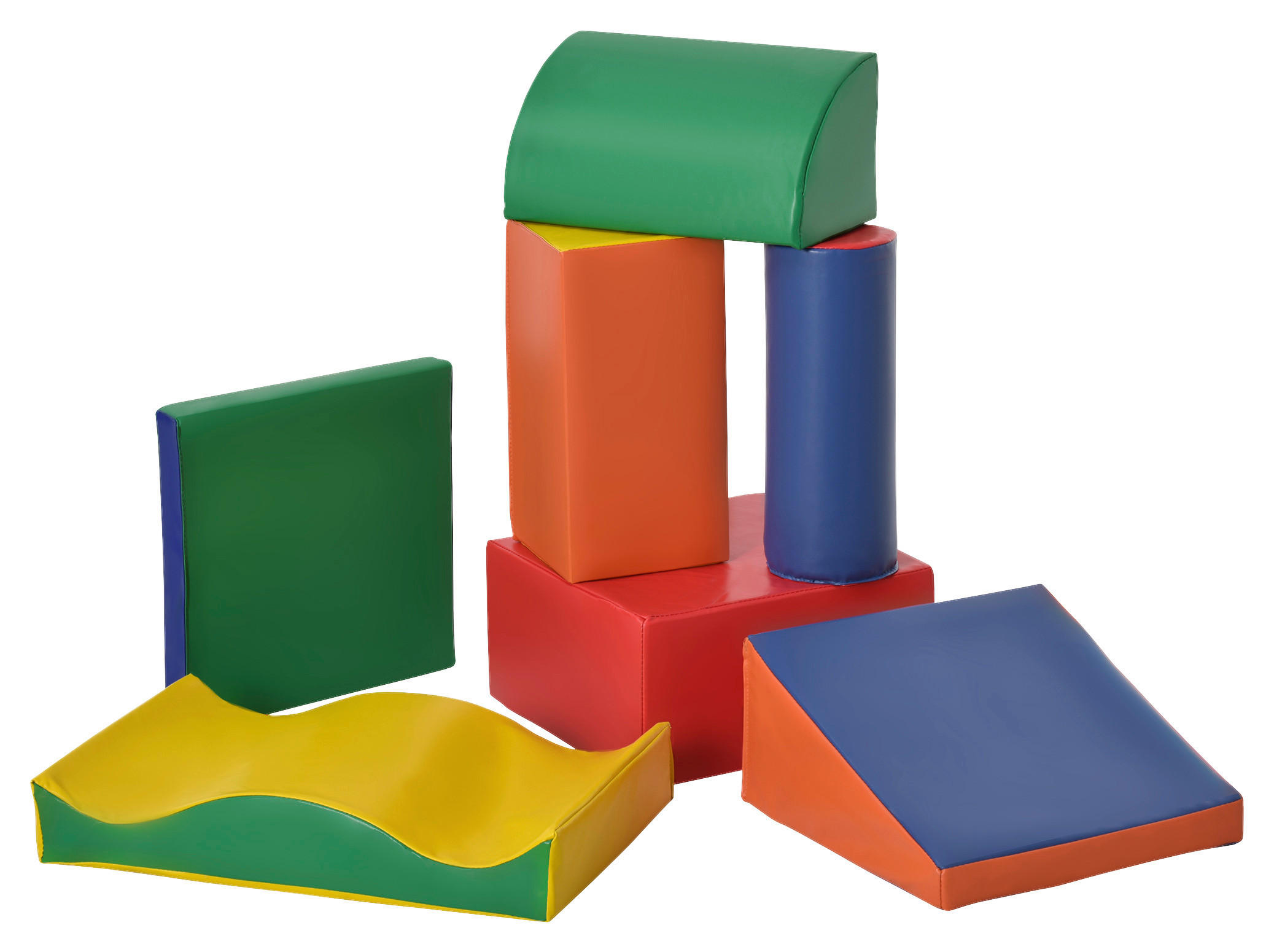 HOMCOM Kinder Softbausteine 7-tlg. B/H/L: ca. 40x60x11 cm Kinder-Softplay-Set - bunt (11,00/40,00/60,00cm) - HOMCOM