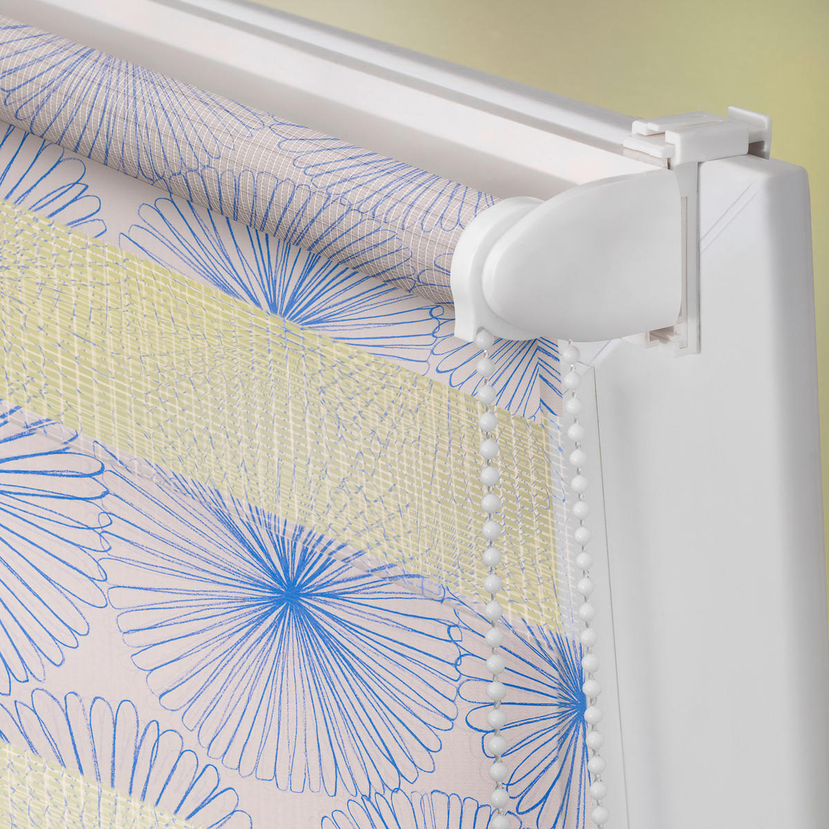 Doppelrollo Duo Flower Wheel gelb B/L: ca. 90x150 cm Duo Flower Wheel - gelb (90,00/150,00cm) - LICHTBLICK