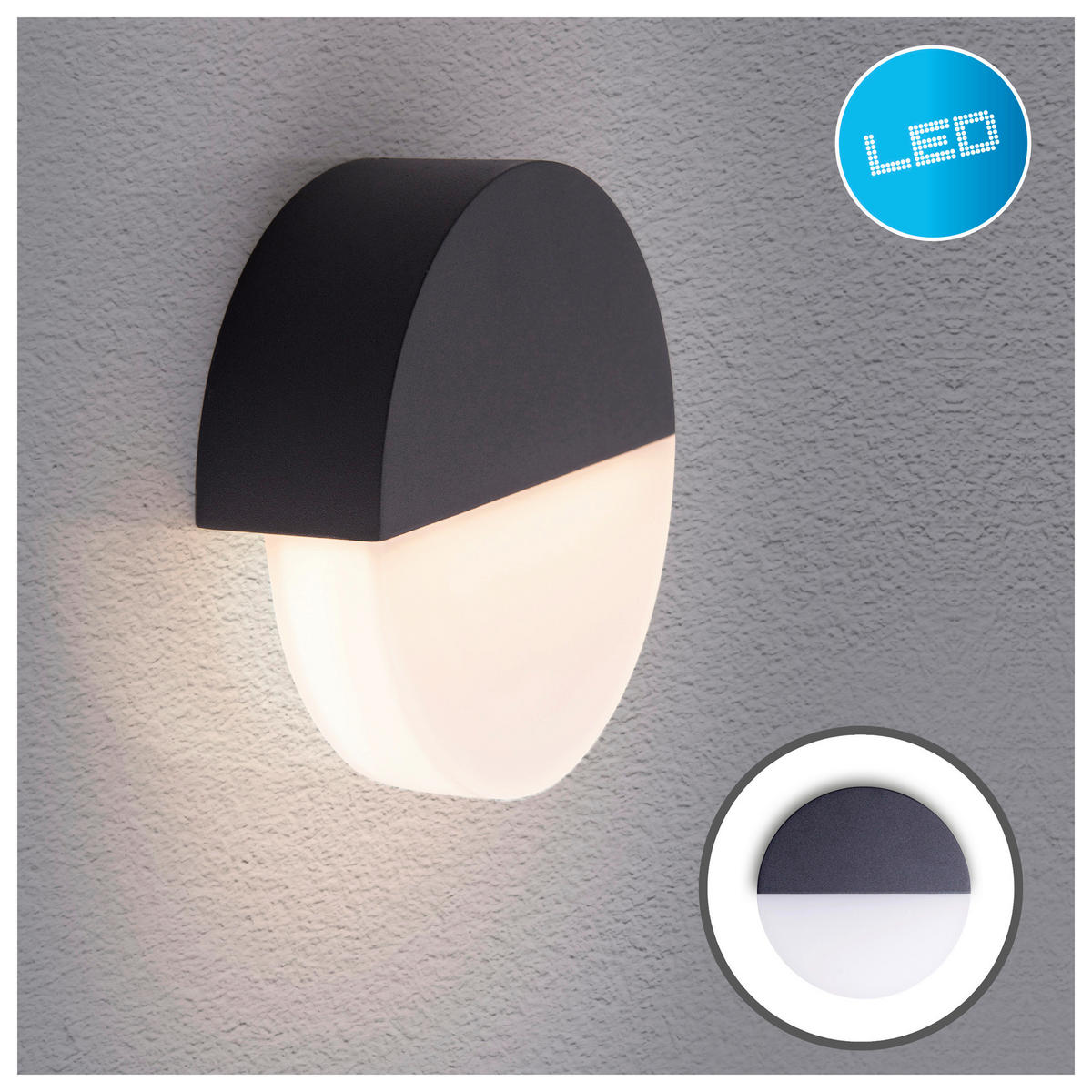 LED-Außen Wandleuchte 1221597 anthrazit weiß T/D: ca. 5,5x18 cm LED Außen Wandleuchte "Sobrio" - weiß/anthrazit (18,00cm) - Näve Leuchten