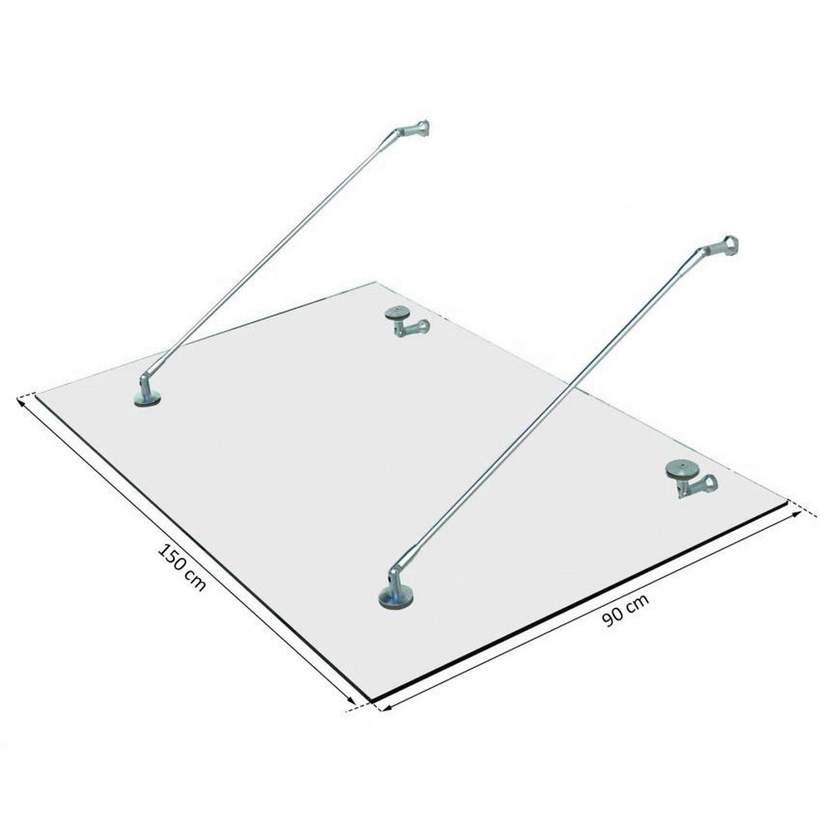 HOMCOM Vordach transparent Glasvordach 02-0553 - transparent - HOMCOM
