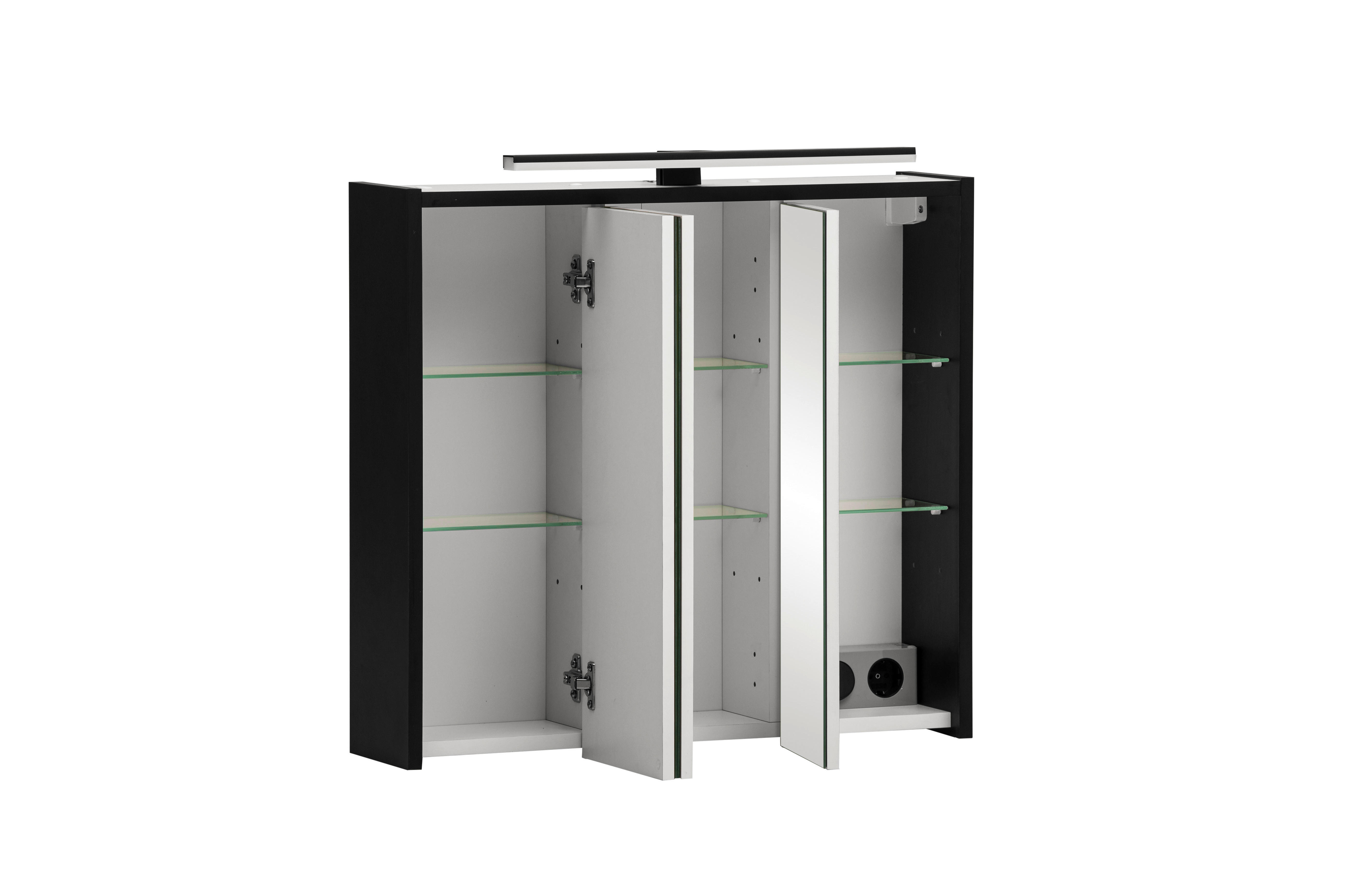 Spiegelschrank Emmik schwarz matt B/H/T: ca. 65x62,7x16 cm Emmik - schwarz (65,00/62,70/16,00cm) - Möbelpartner