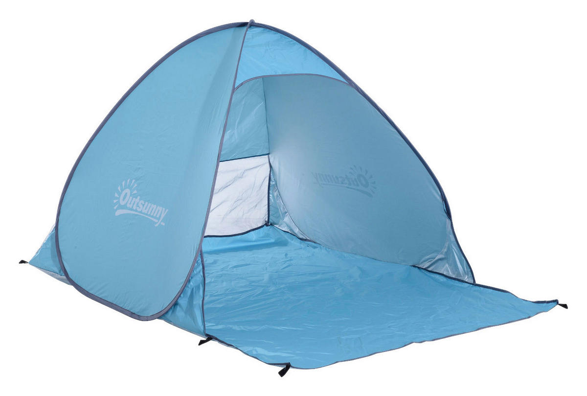 Outsunny Pop-Up Zelt blau Polyester-Mischgewebe B/H/L: ca. 200x115x150 cm Pop-Up_Zelt_für_2_Personen - blau (150,00/200,00/115,00cm) - Outsunny
